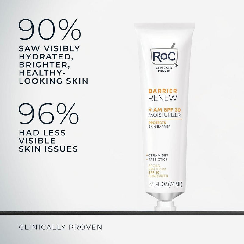 Roc Barrier Renew Con Spf 30, Crema Hidratante Y Protectora Con Ceramidas Y Prebióticos Para Todo Tipo De Piel, 70.87 G