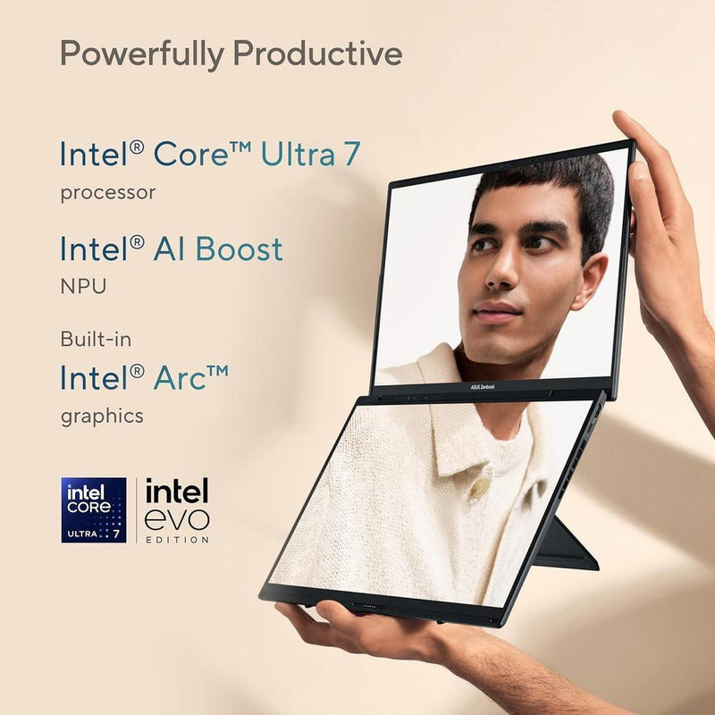 Asus Zenbook Duo Dual Oled Con Pantalla Táctil, Intel Core Ultra 7, 32gb Ram, 1tb Ssd, Windows 11 Home - Gris
