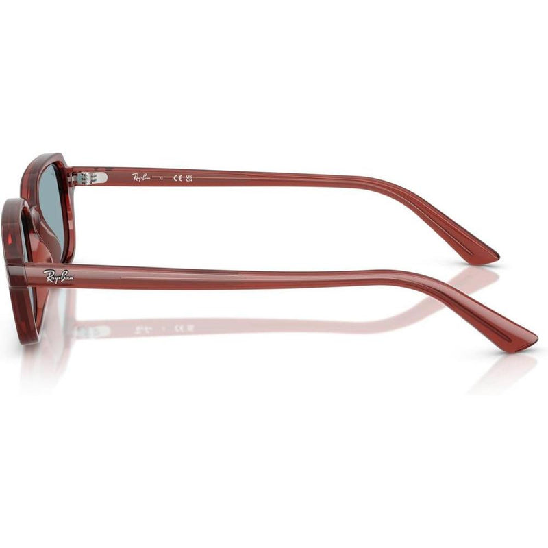 Ray-Ban RB4455 Zuri Gafas de Sol con Marco Cuadrado Marrón Oxidado y Lentes Azules, Protegen contra Rayos UV