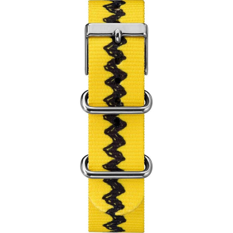 Timex x Peanuts Reloj Unisex Weekender con correa ajustable de nailon, esfera de Charlie Brown y luz nocturna Indiglo