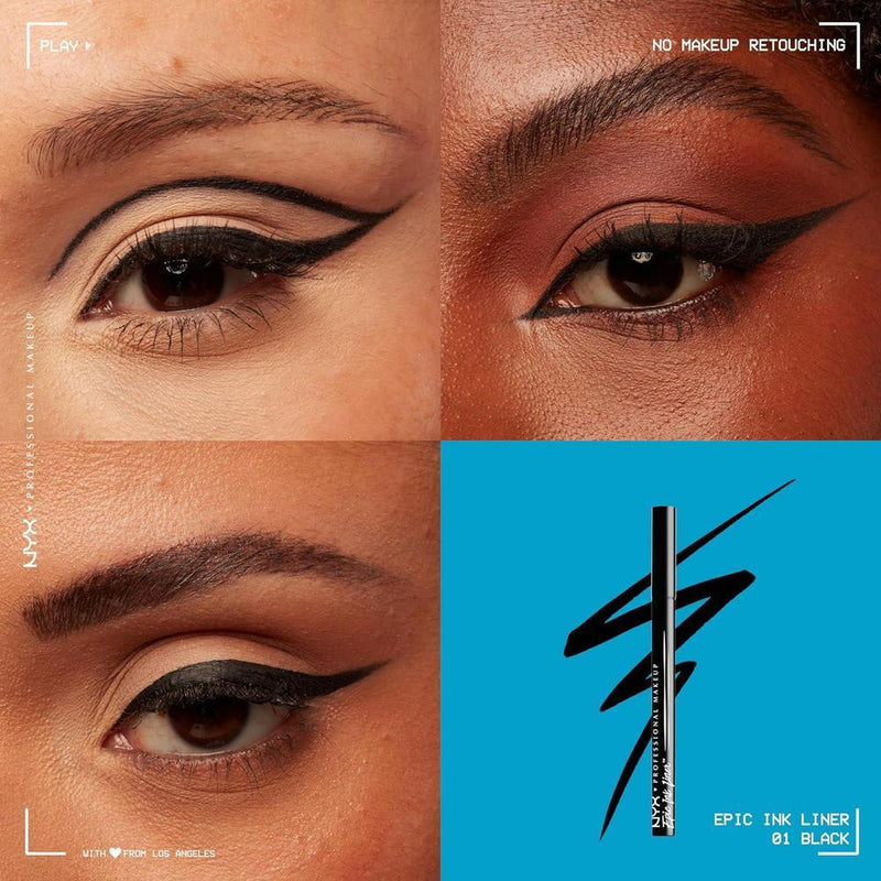 NYX Professional Makeup Epic Ink Liner Delineador Líquido a Prueba de Agua Negro