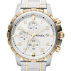 Reloj cronógrafo Fossil Dean de acero inoxidable para hombre, estilo clásico, con esfera blanca y dos tonos
