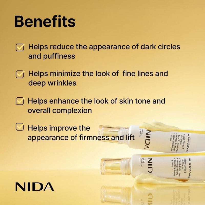 NIDA Revive Crema De Ojos Para Cara Y Cuello Con Probióticos Retinal Complejo De Péptidos Y Bakuchiol 40ml
