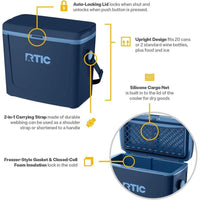 RTIC Enfriador portátil de viaje, ligero y resistente para exteriores, mantiene productos frescos 1-2 días