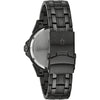 Bulova Reloj clásico de cuarzo para hombre, 6 manecillas, multifunción, día/fecha, esfera negra estampada