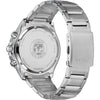 Citizen Reloj cronógrafo Eco-Drive Weekender para hombre en acero inoxidable plateado, esfera negra