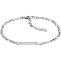 Calvin Klein Pulsera de Cadena Enlazada para Mujer, Acero Inoxidable, Sin Piedra Preciosa, Color Plata, Modelo 35700003