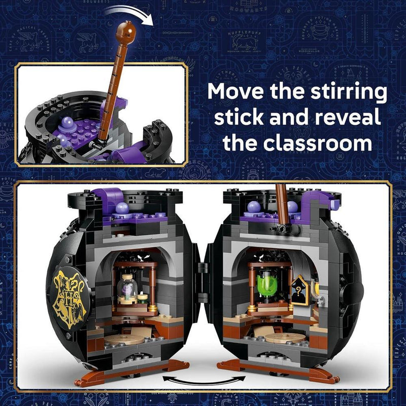 LEGO Harry Potter Cauldron: Secret Potions - Juguete de aula para niñas y niños con minifiguras y Patronus de Hermione