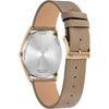 Citizen Reloj ecológico unisex Eco-Drive Dress Classic, correa de cuero beige, esfera rosa, 2 manecillas, modelo AR3123-00X