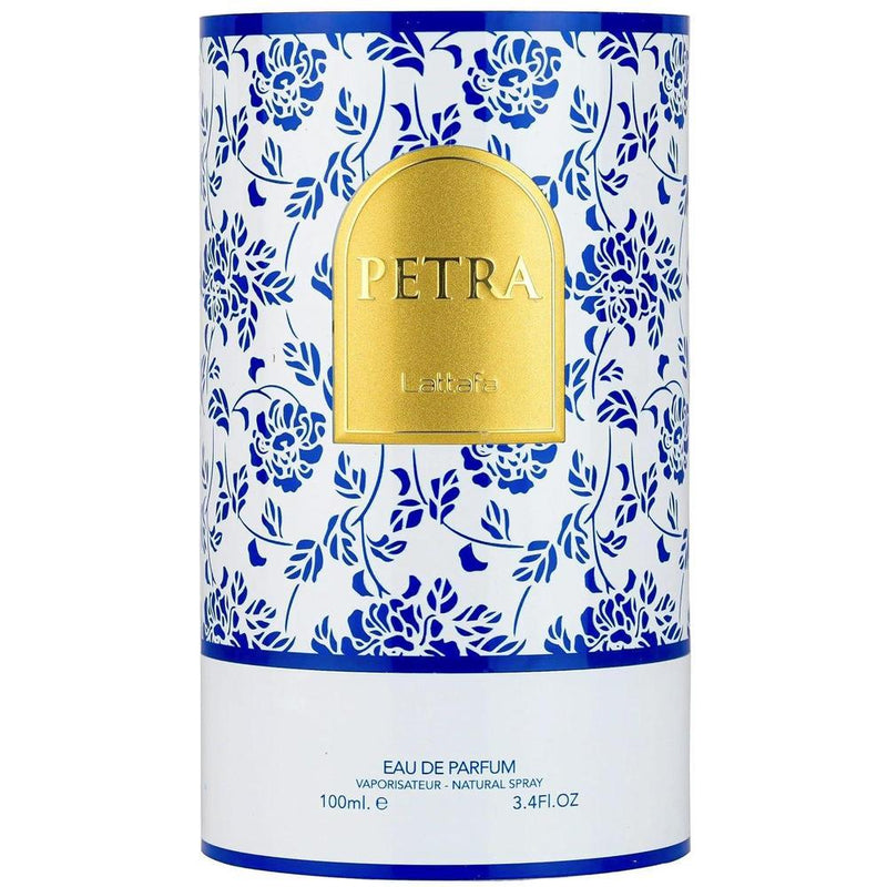 Lattafa Petra - Eau de Parfum afrutado, gourmand y floral con almizcle de larga duración unisex