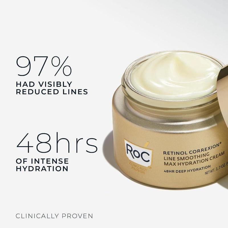 RoC Hidratante Facial Antienvejecimiento con Retinol y Ácido Hialurónico para Líneas Finas, Manchas Oscuras y Cicatrices