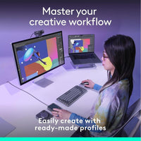 Consola Creativa Logitech MX con 9 teclas LCD personalizables, dial de control, incluye membresía Adobe Cloud 3 meses