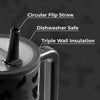 HydroJug Traveler, botella de agua con asa, popote abatible, resistente a fugas, reutilizable, acero inoxidable y base de goma