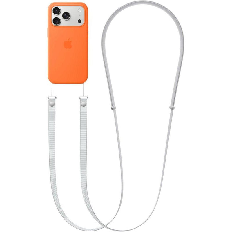 Apple Correa cruzada en gris claro, elegante y ajustable, para iPhone 17 y modelos compatibles, con hilos reciclados
