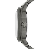 Reloj de pulsera Fossil para hombre, acero inoxidable, 3 manecillas, esfera negra, movimiento de cuarzo, resistencia al agua, estilo clásico
