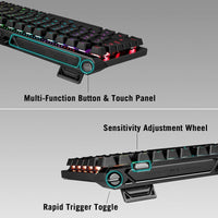 ASUS ROG Falchion Ace 75 HE Teclado para juegos con efecto analógico, interruptor magnético HFX V2 y sondeo de alta frecuencia