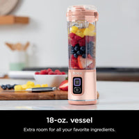 Ninja BC155PS Blast - Licuadora portátil inalámbrica con tapa a prueba de fugas, boquilla para sorbos y componentes aptos para lavavajillas