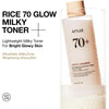 Anua Rice 70 Glow Milky Toner Con Niacinamida Ceramidas Y Agua De Arroz 250ml