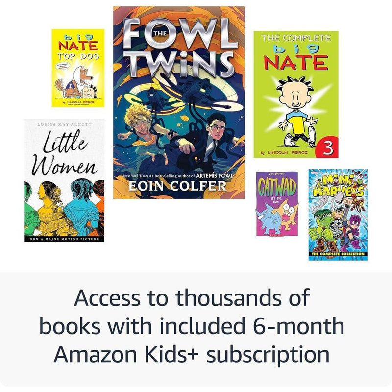 Amazon Kindle Kids 16GB, modelo más reciente, con garantía de reemplazo, incluye libros sin anuncios y funda