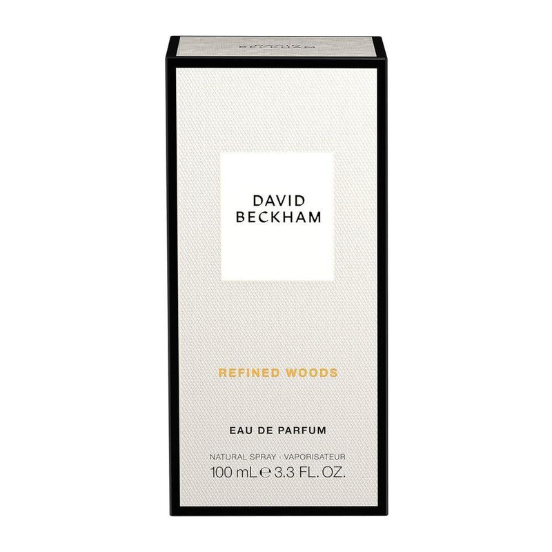 Eau de Parfum David Beckham Refined Woods, notas amaderadas y especiadas de cardamomo, lavanda y cedro