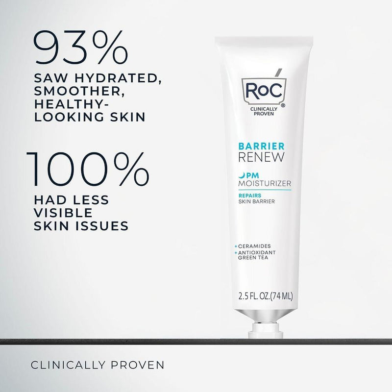 RoC Barrier Renew Crema Hidratante Nocturna Con Ceramidas Y Té Verde Antioxidante 70ml