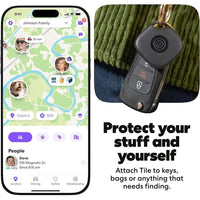 Tile Mate de Life360, rastreador Bluetooth y localizador de llaves, compatible con iOS y Android, paquete de 4, color negro