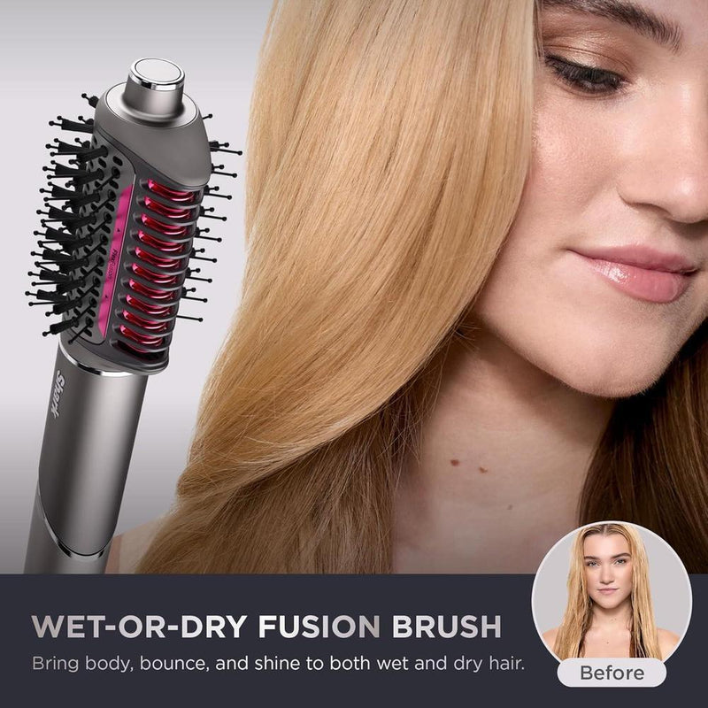 Shark FlexFusion - Plancha y secador de pelo con cepillo de cerámica, rizadores automáticos, concentrador y anti-frizz