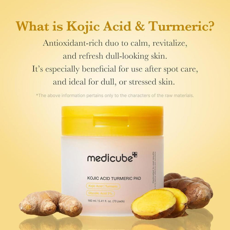 Almohadillas Medicube Con Ácido Kójico Y Cúrcuma Para Piel Problemática 160ml