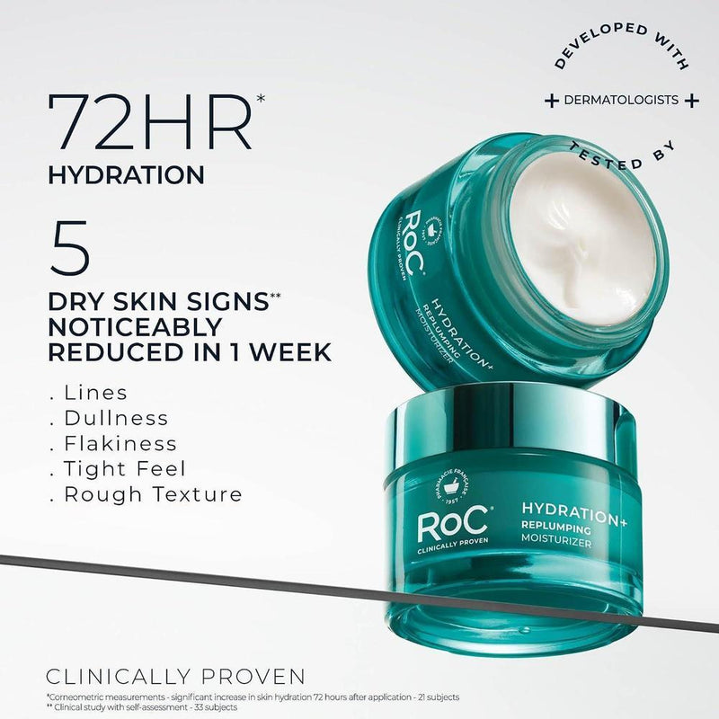 RoC Hidratante Facial Hydration+ 50ml Con Ácido Hialurónico