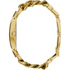 GUESS Reloj de pulsera multicadena para mujer en tono plateado con dial dorado y segundero, resistente a arañazos