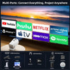 Mini proyector portátil 4K compatible, Full HD 1080P, rotación de 270°, compatible con smartphone, TV Stick, laptop, PS4, HDMI, USB
