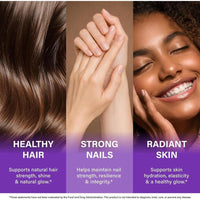 Vitaminas para Cabello, Piel y Uñas con Biotina, Colágeno, Ácido Hialurónico y Queratina para Hombres y Mujeres
