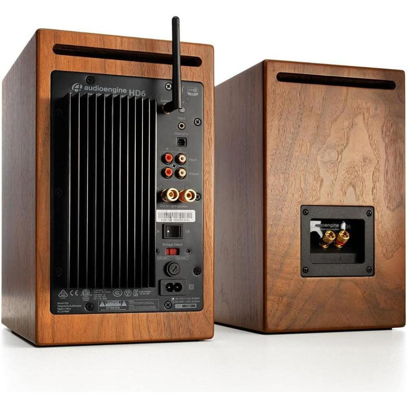 Altavoces de Estantería HD6 Premium con Bluetooth 5.0, AptX HD y DAC de 24 bits en Chapa de Madera Real