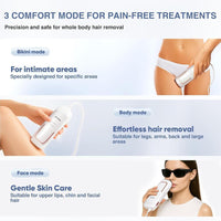 Depilación láser IPL para mujeres con enfriamiento de hielo, dispositivo eficaz y seguro en casa con 3 modos y 5 niveles de intensidad