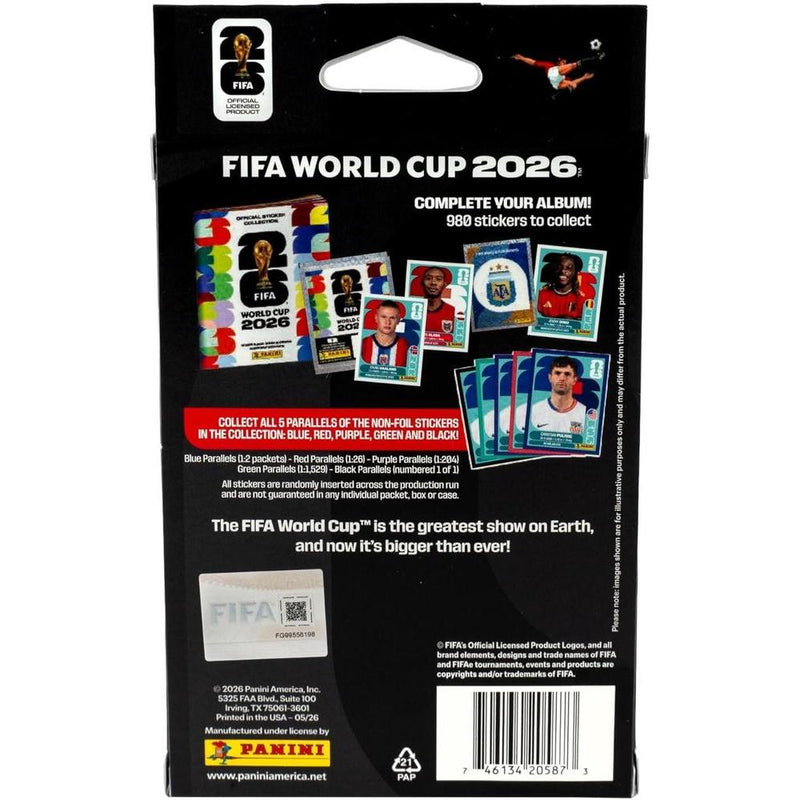 Caja colgante del Mundial de Fútbol 2026 de Panini para coleccionistas y aficionados al fútbol