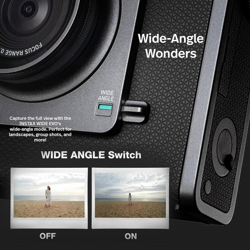 Fujifilm Instax Wide Evo Hybrid Instant Camera Bundle con funda, tarjeta de 32GB y más accesorios