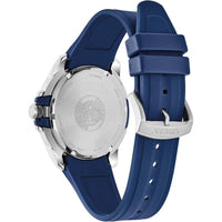 Citizen Reloj Eco-Drive Weekender para hombre en acero inoxidable con correa de poliuretano azul, esfera azul, modelo AW1158-05L