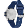 Citizen Reloj Eco-Drive Weekender para hombre en acero inoxidable con correa de poliuretano azul, esfera azul, modelo AW1158-05L