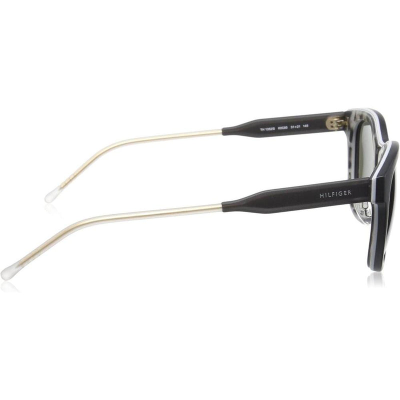 Tommy Hilfiger Gafas de sol unisex para adultos TH1352/S, diseño rectangular con marco de plástico negro mate completo