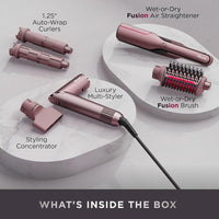 Shark FlexFusion: Plancha de pelo y potente secador con cepillo Fusion, estilo de aire cerámico y rizadores automáticos