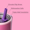 HydroJug Traveler - Moderno con asa y pajilla abatible, apto para portavasos de automóvil y resistente a las fugas