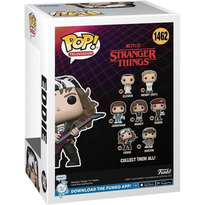 Funko POP! TV: Stranger Things - Hunter Eddie con guitarra, figura de vinilo oficial, ideal para fans y coleccionistas