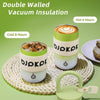Taza de café BJPKPK con tapa y asa de acero inoxidable, ideal para mantener bebidas frías y calientes, color pepino