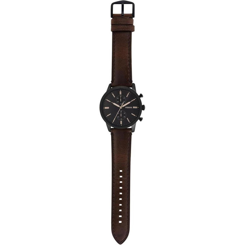 Reloj cronógrafo de acero inoxidable y cuero Fossil Townsman para hombre, estilo clásico y funcionalidad moderna