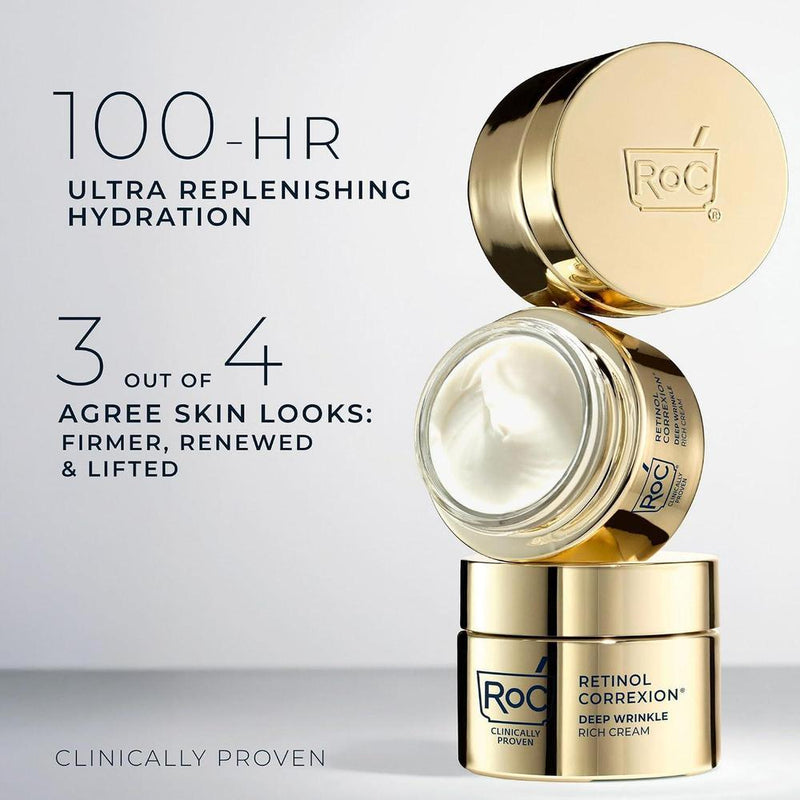 RoC Crema Rica para Arrugas, Sin Fragancia, Antienvejecimiento para Hombres y Mujeres