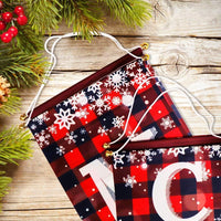 Juego de letreros navideños Ivenf para exteriores e interiores, estampado de búfalo rojo y negro, resistente y decorativo