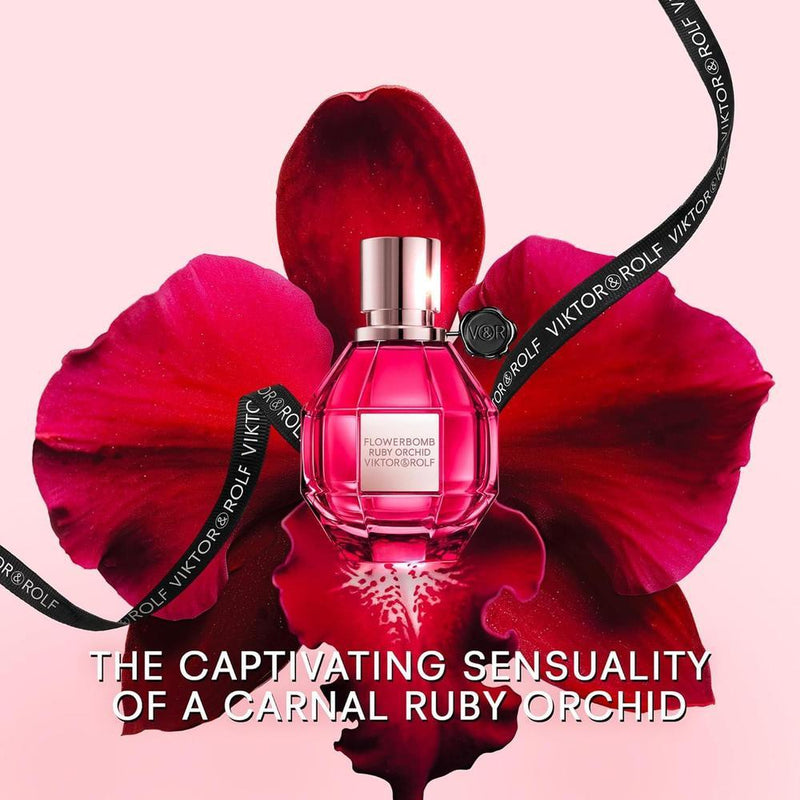 Viktor&Rolf Flowerbomb Ruby Orchid Eau de Parfum, perfume femenino floral y afrutado con vainilla y melocotón