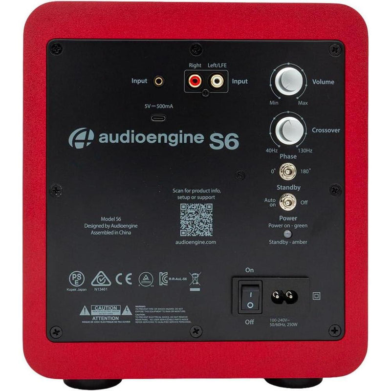 Subwoofer Audioengine S6: Altavoz compacto para TV o cine en casa con 210W y graves profundos