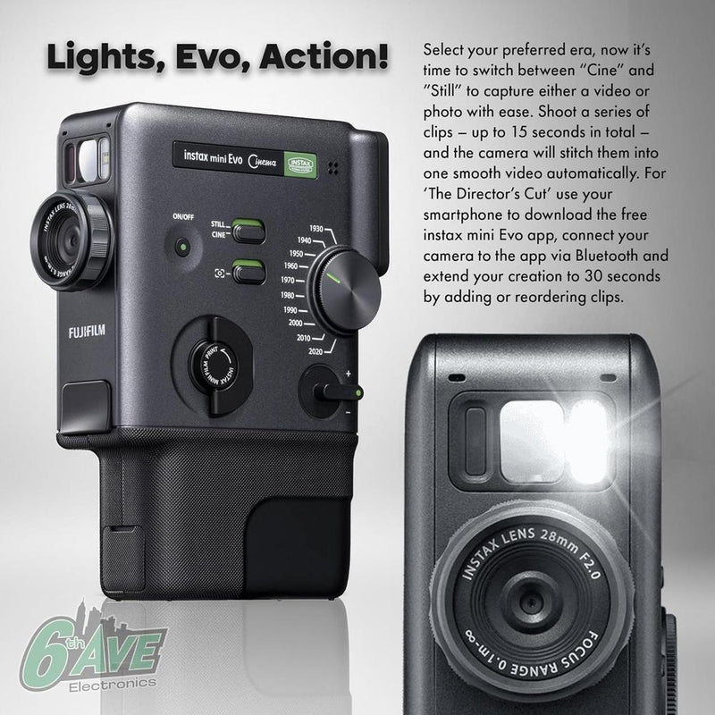 FUJIFILM Instax Mini Evo: cámara instantánea híbrida con Bluetooth y 10 efectos visuales + Instax-Mini Twin Pack