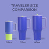 HydroJug Traveler - Moderno vaso con asa y pajilla abatible simple, resistente a las fugas, reutilizable